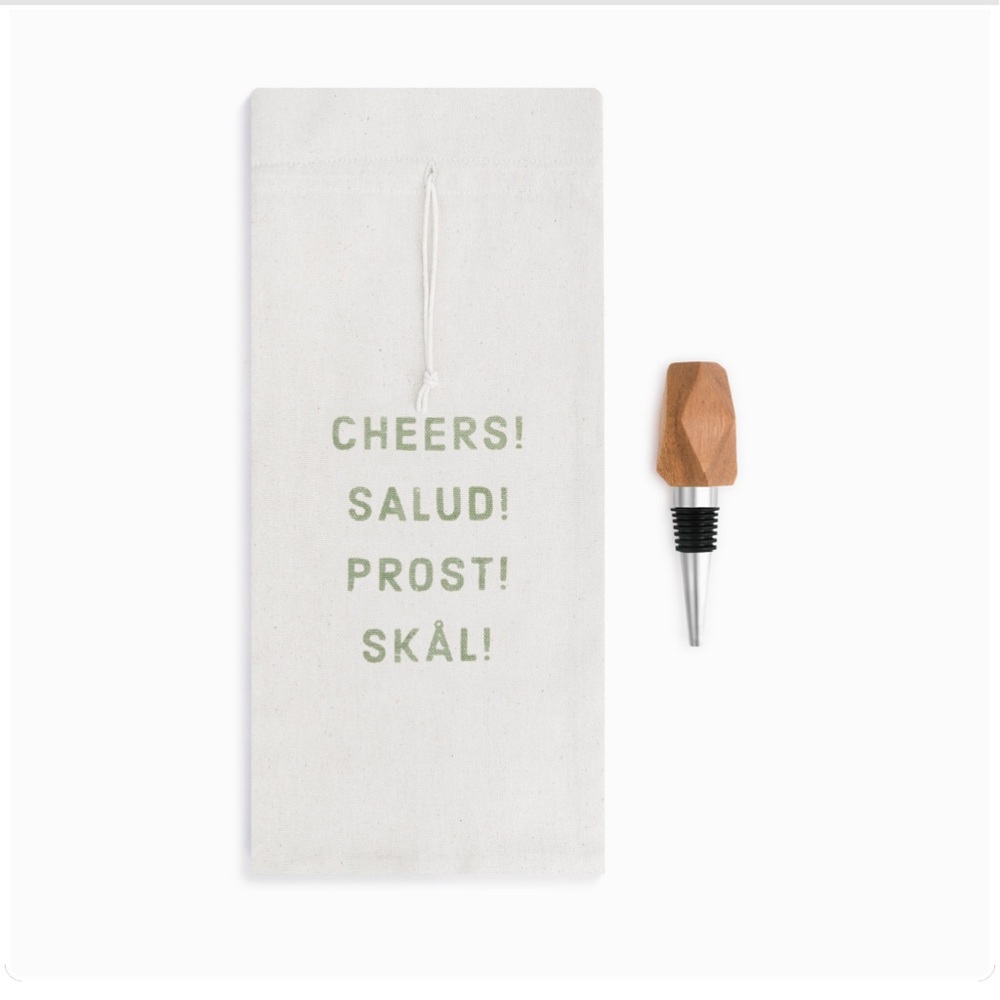 Wine bag and bottle stopper NWT Demdaco